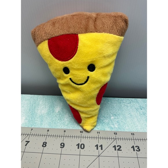 Cute Plush Pizza Slice Toy Smiling Face Play Food Kids Childrens Plushie - Picture 1 of 3